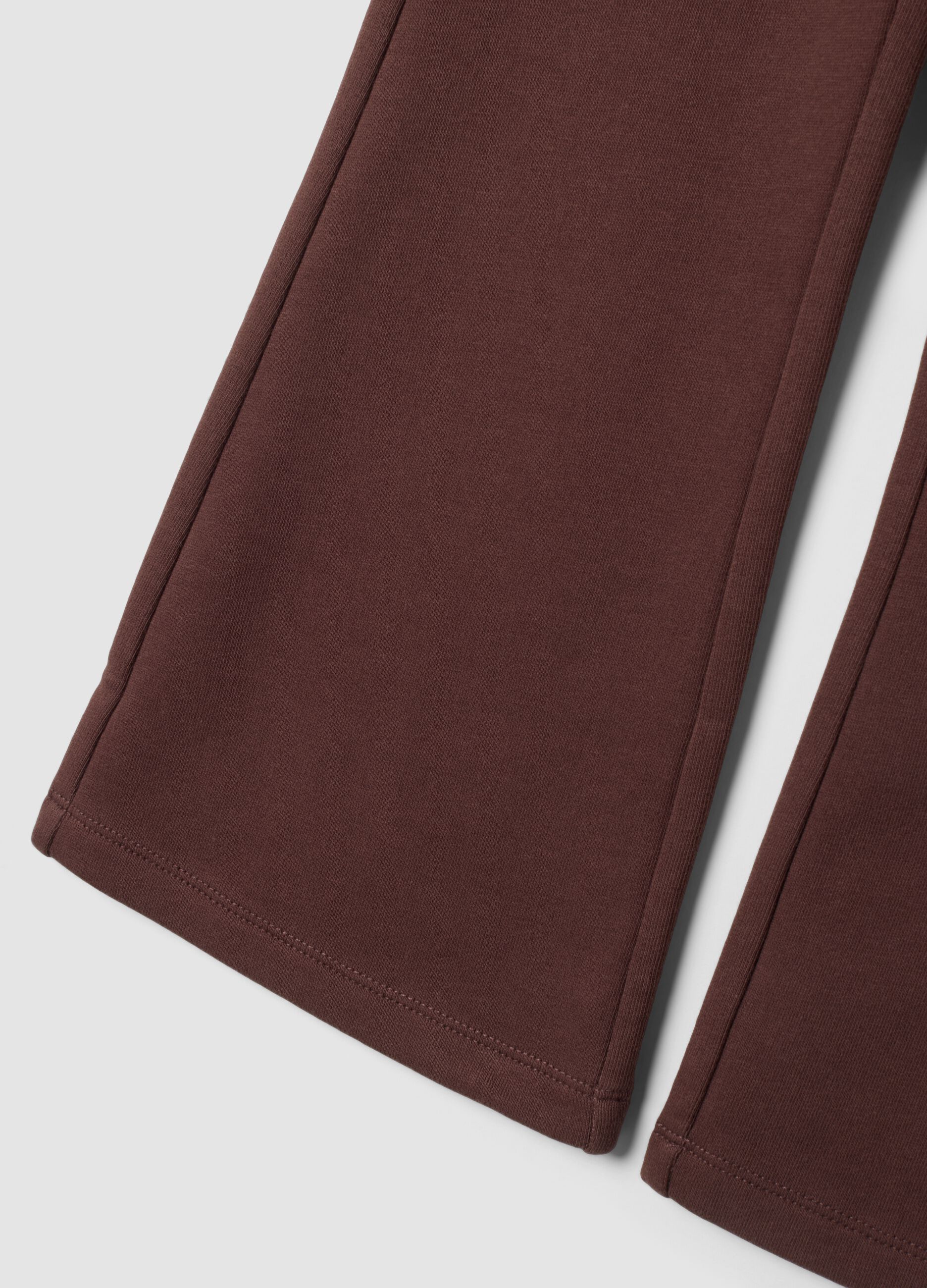 Pantaloni marroni flare in misto cotone e viscosa
