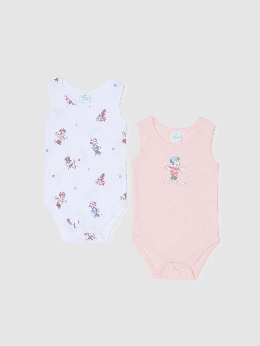 Two-pack sleeveless bodysuits with Minnie Mouse print_0
