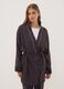 Brown pure viscose dressing gown with micro-floral print_0