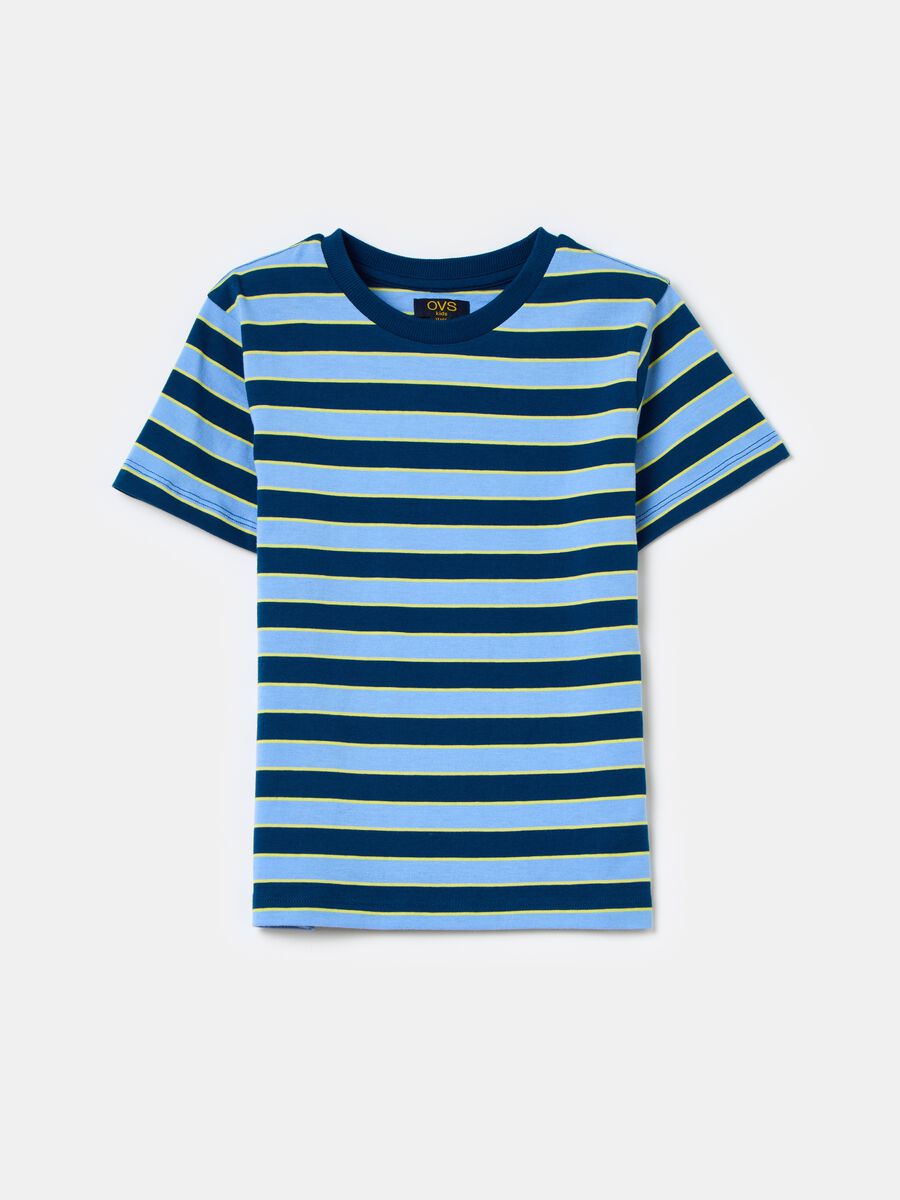 T-shirt with round neck and striped pattern_0