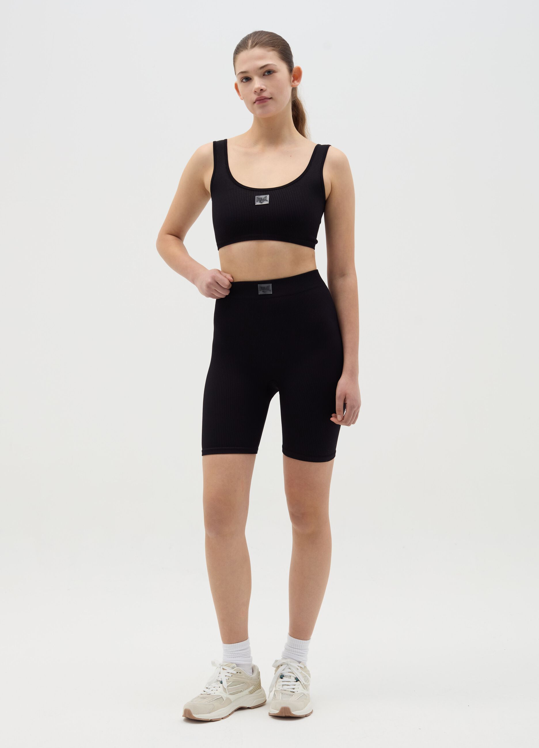 Ribbed cycle leggings