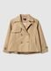 Double-breasted beige cotton blend girl's trench coat with embroidery_3