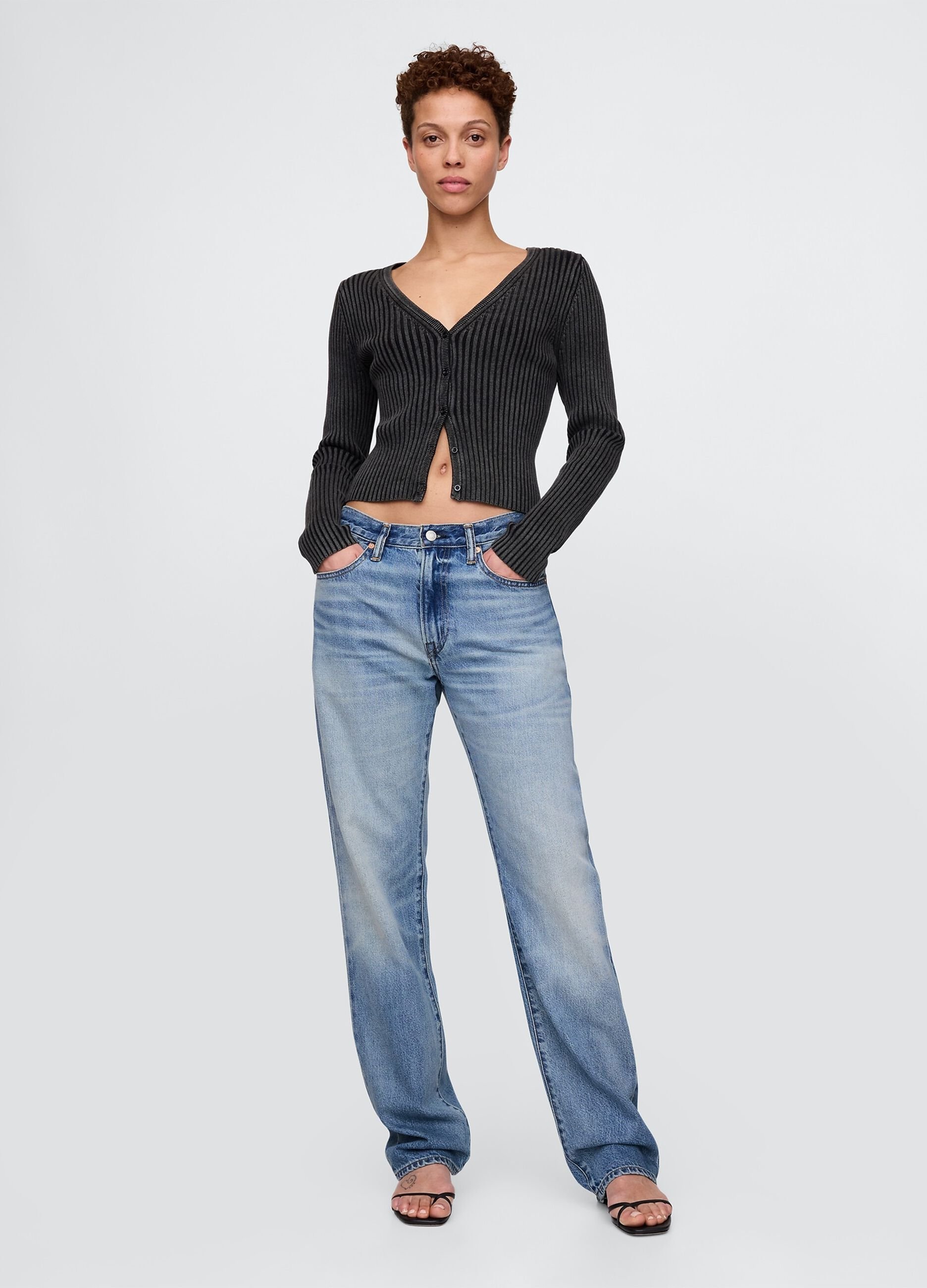 Regular blue jeans in cotton and Lyocell blend