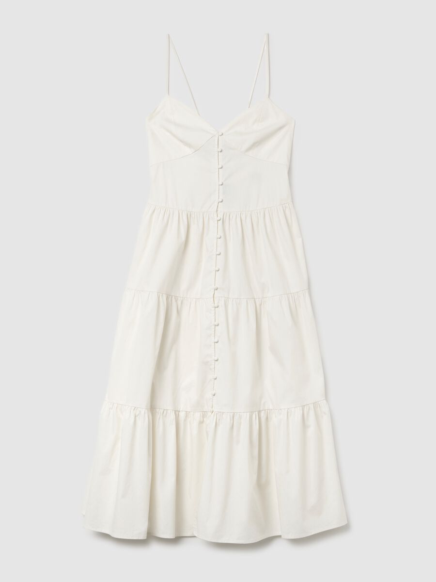 Women's long dress in pure white cotton, oversized_4