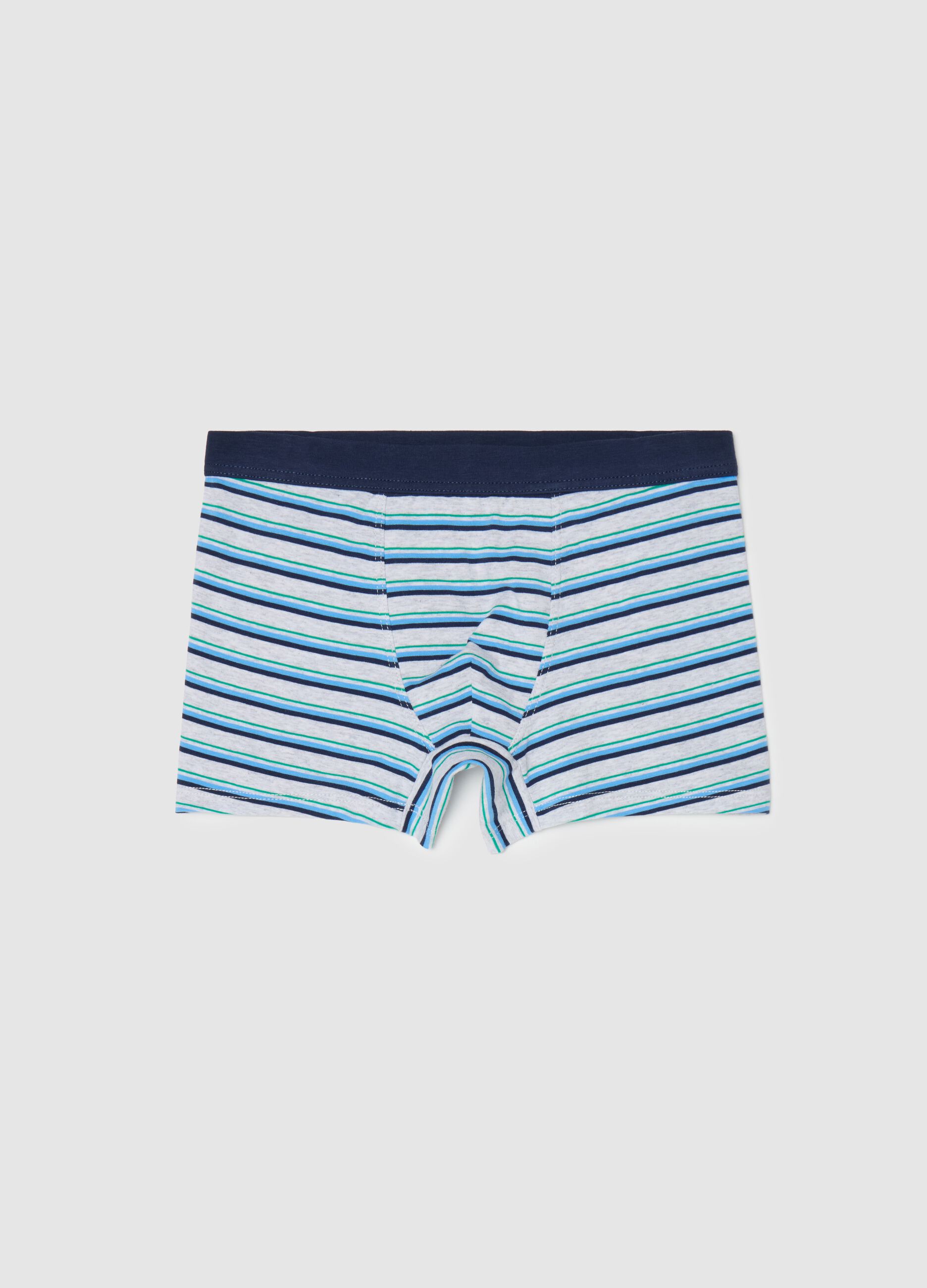 Striped boxer shorts in stretch cotton