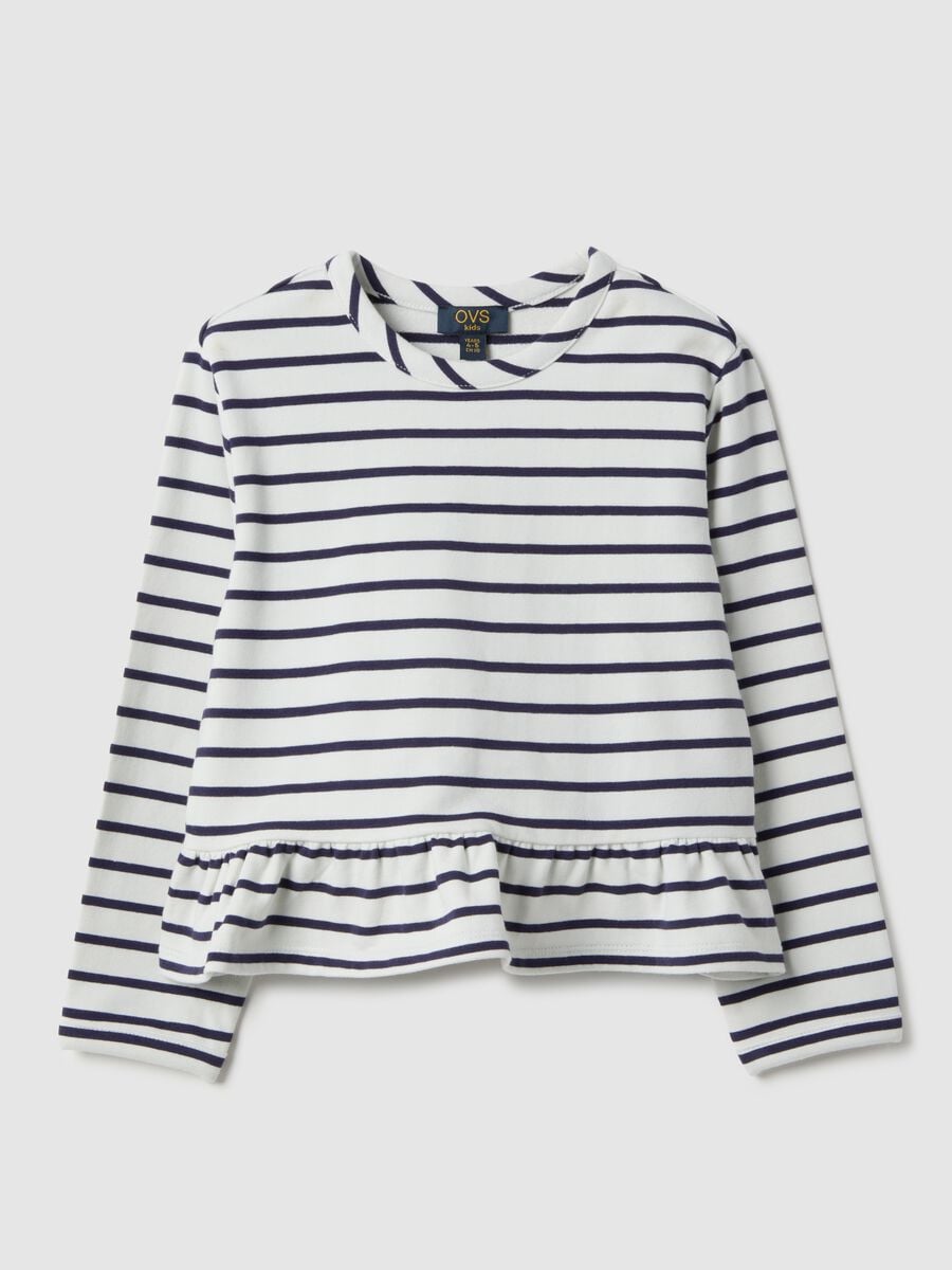 Maglia in misto cotone a righe multicolor da bambina vestibilit&agrave; fitted_0