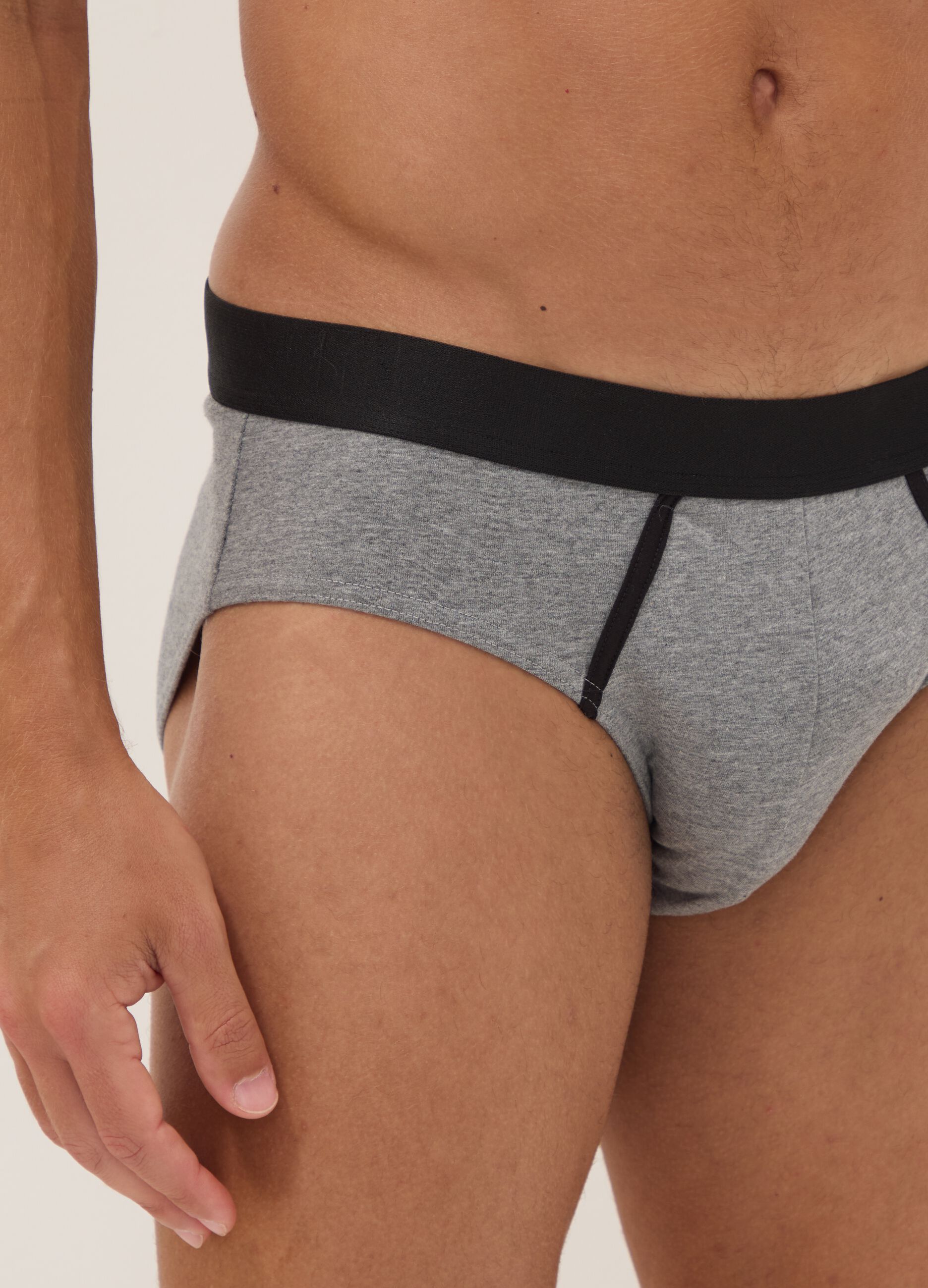 Multipack of multicoloured stretch organic cotton briefs
