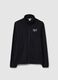 Black zip-up sweatshirt with high collar regular fit_4