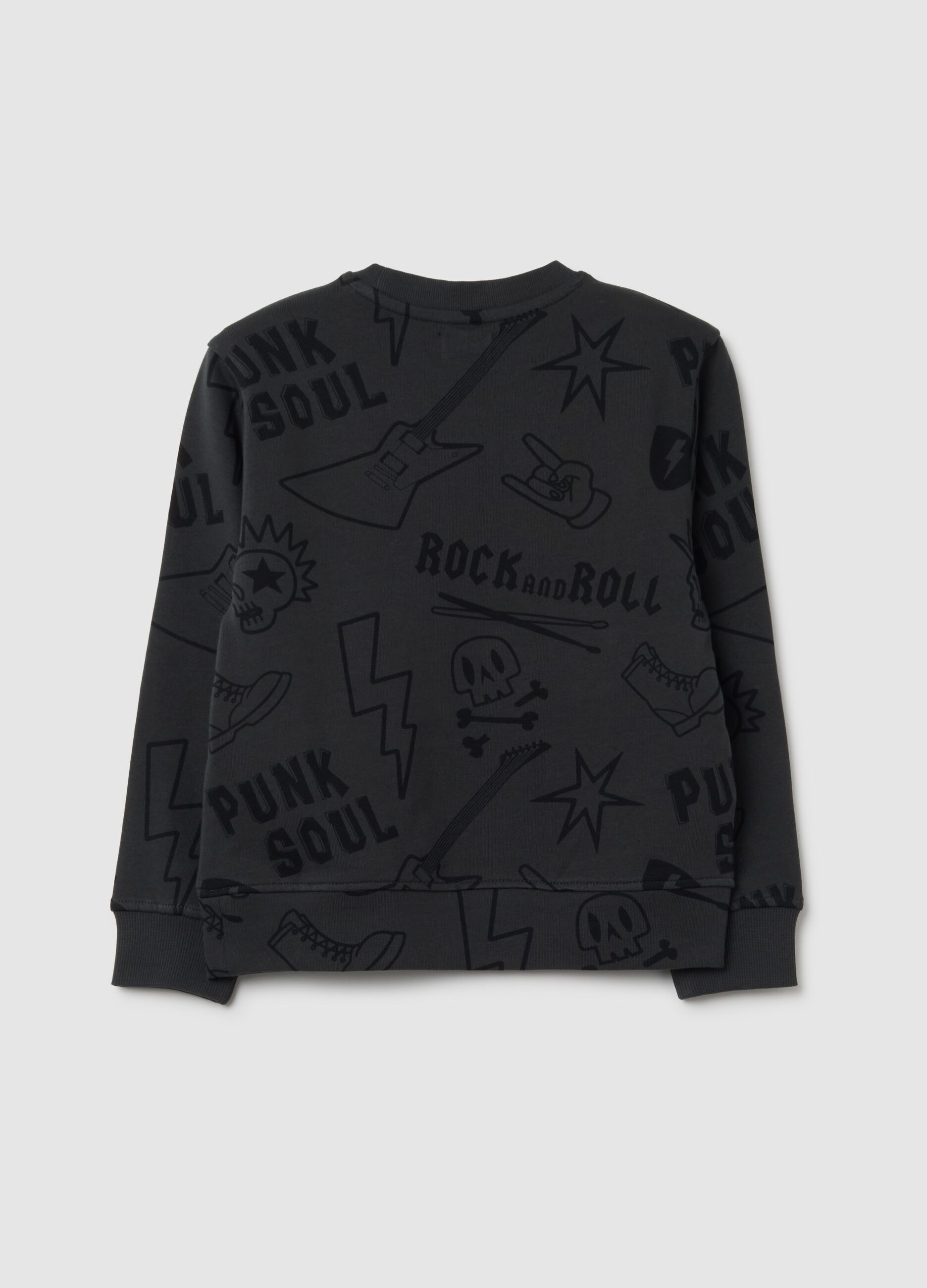 Felpa da bambino in puro cotone nero oversize