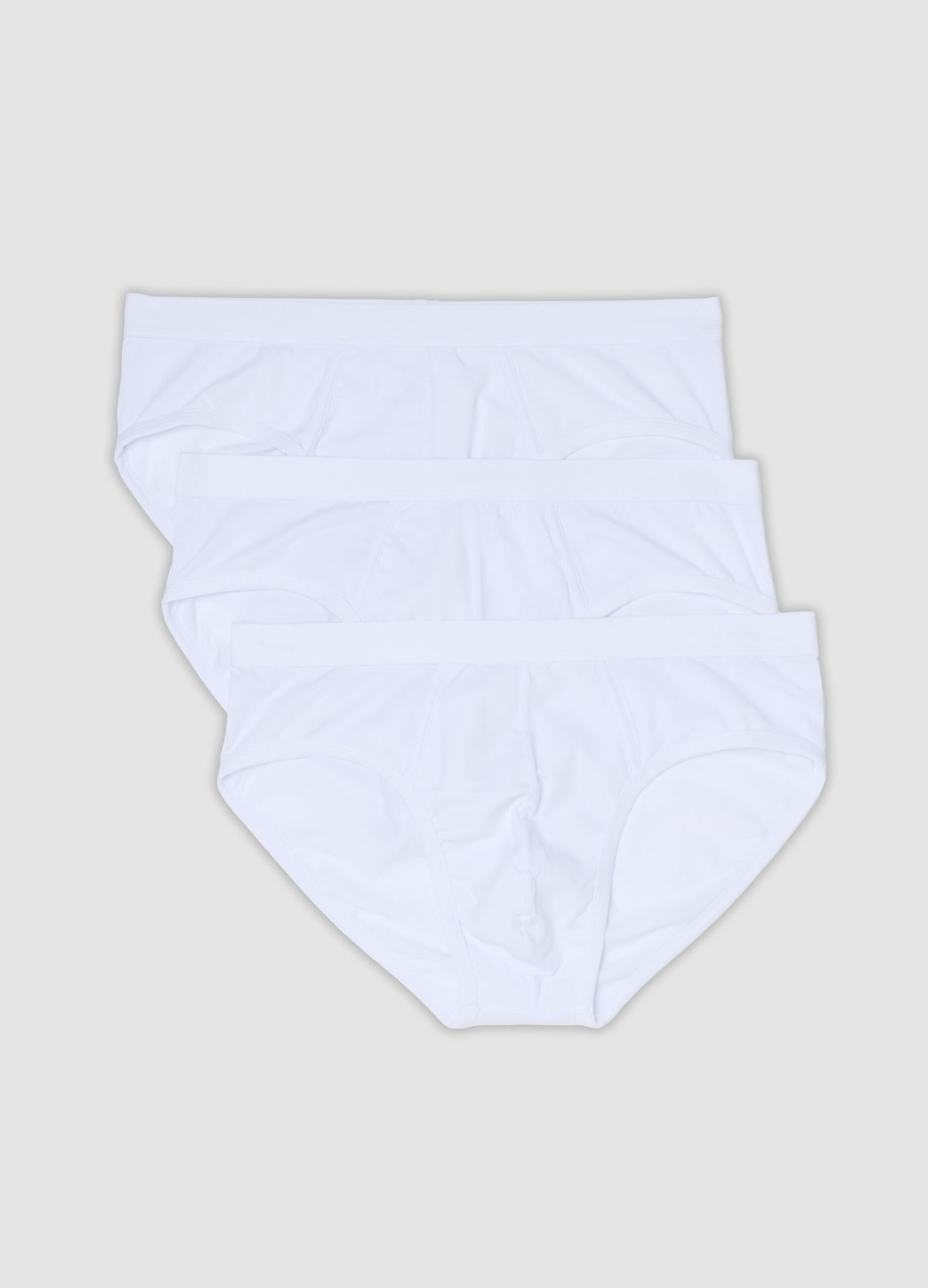 3-pack of white stretch extra-fine cotton briefs