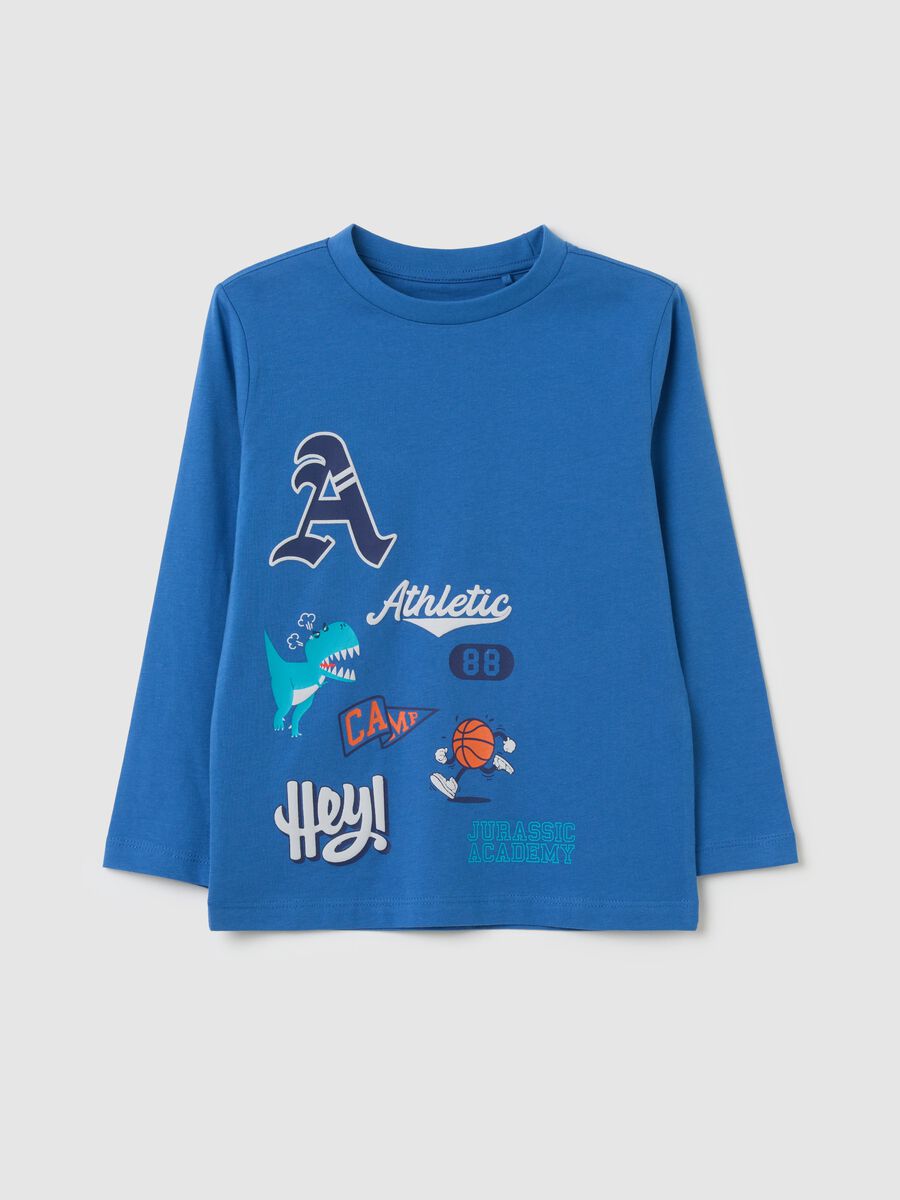 Long-sleeved T-shirt with dinosaur print_0