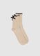 Beige Cotton Socks with Ruffles_0