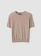 Beige short-sleeve crew-neck wool-blend jumper, regular fit_4