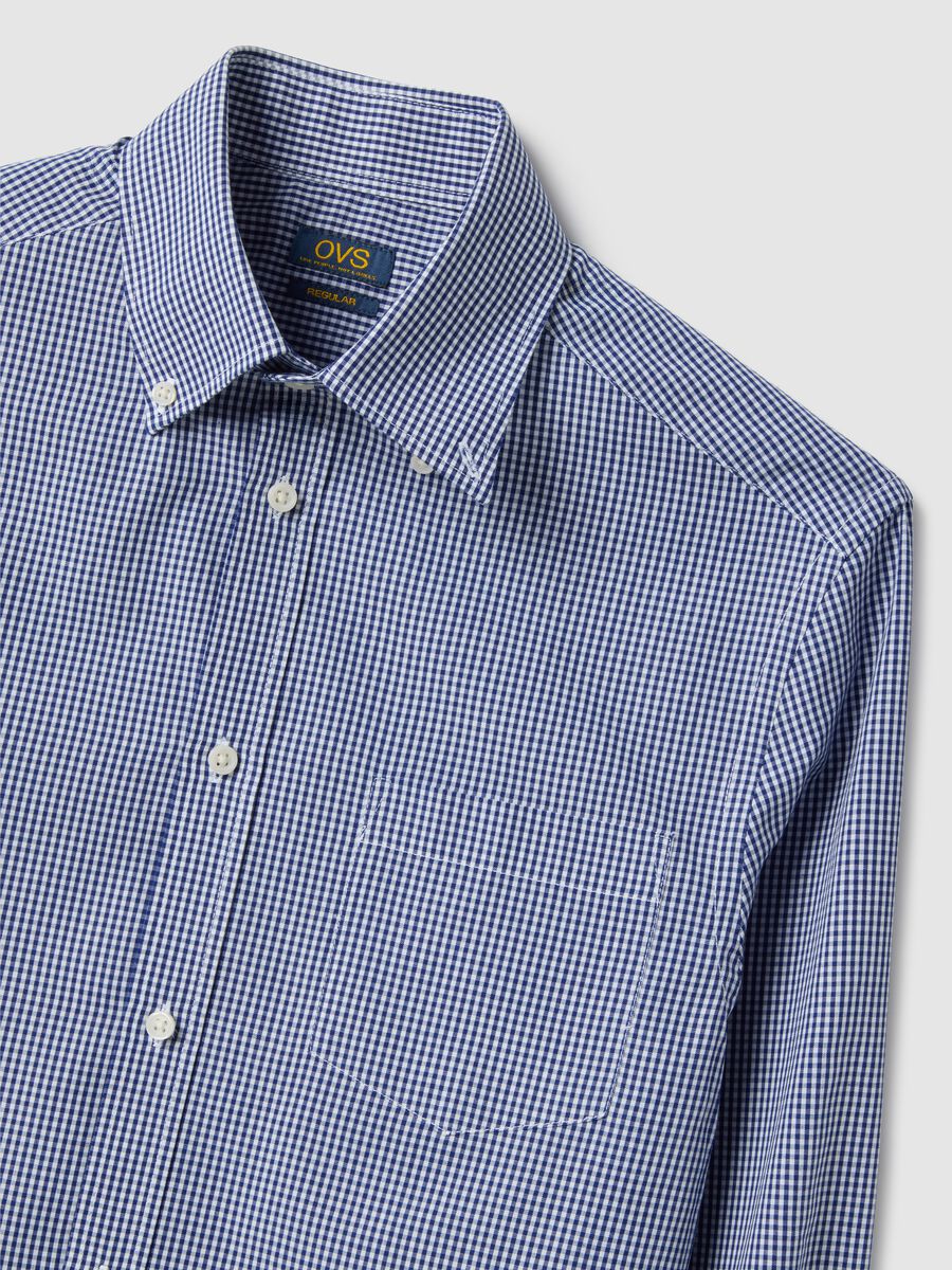 Multicolour check shirt in cotton blend regular fit easy iron_5