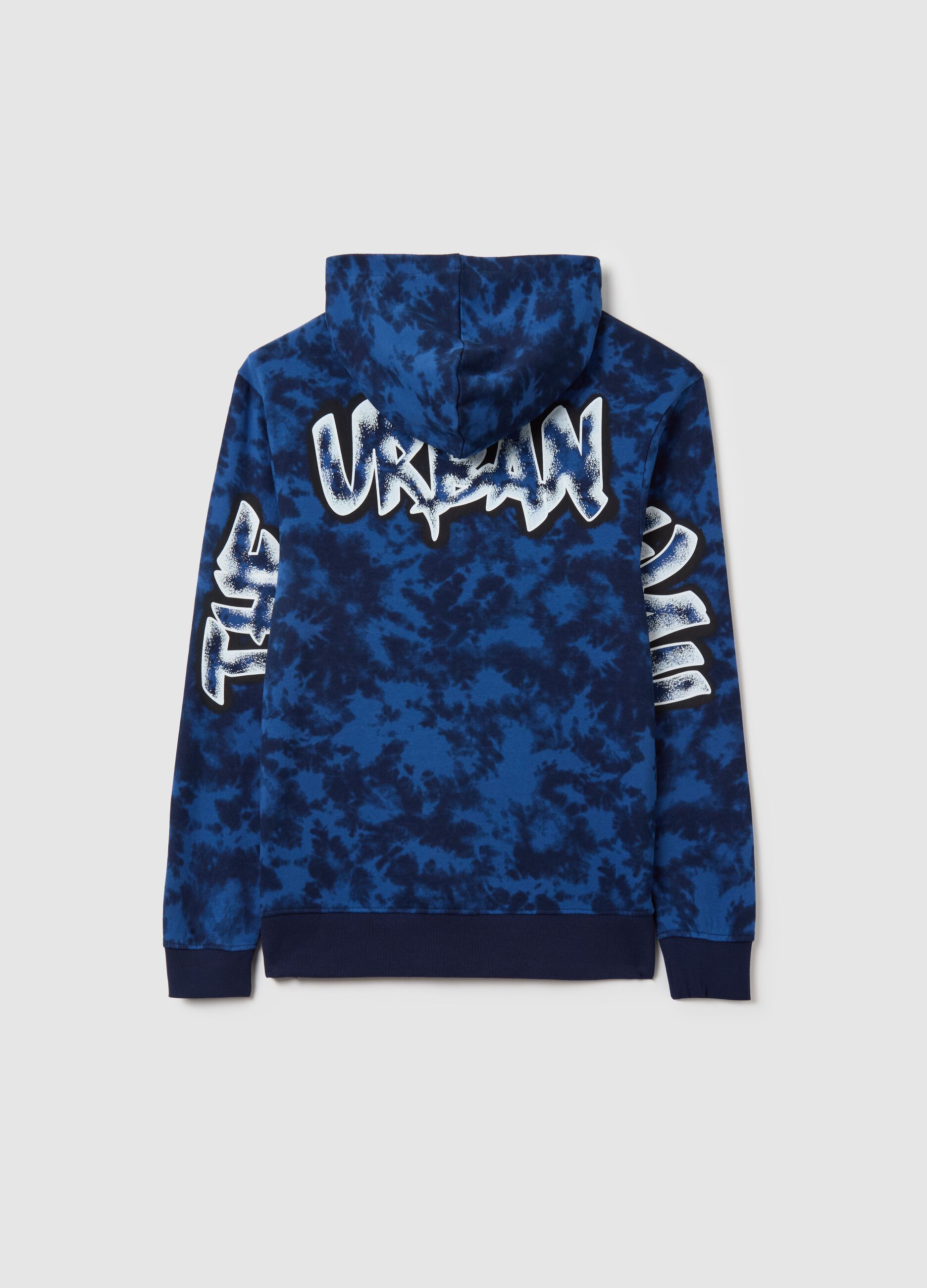Tie-dye French terry sweatshirt with hood