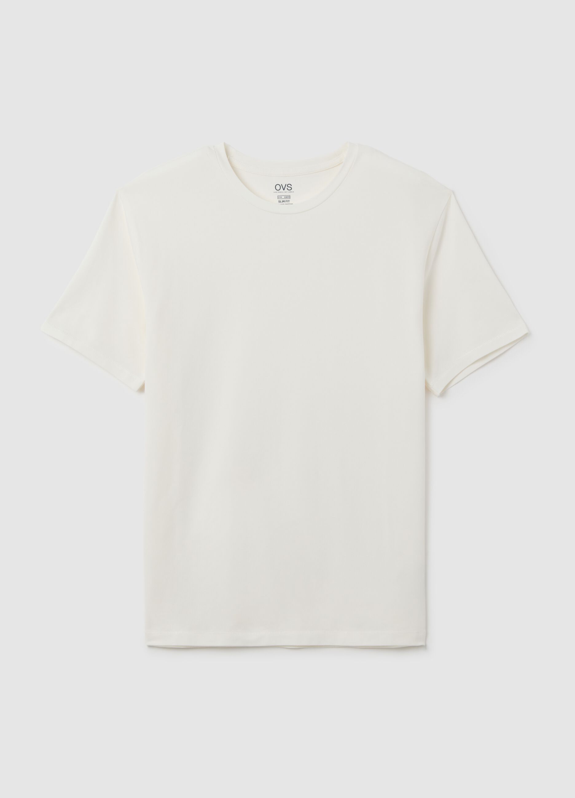 Men's White Stretch Cotton T-Shirt