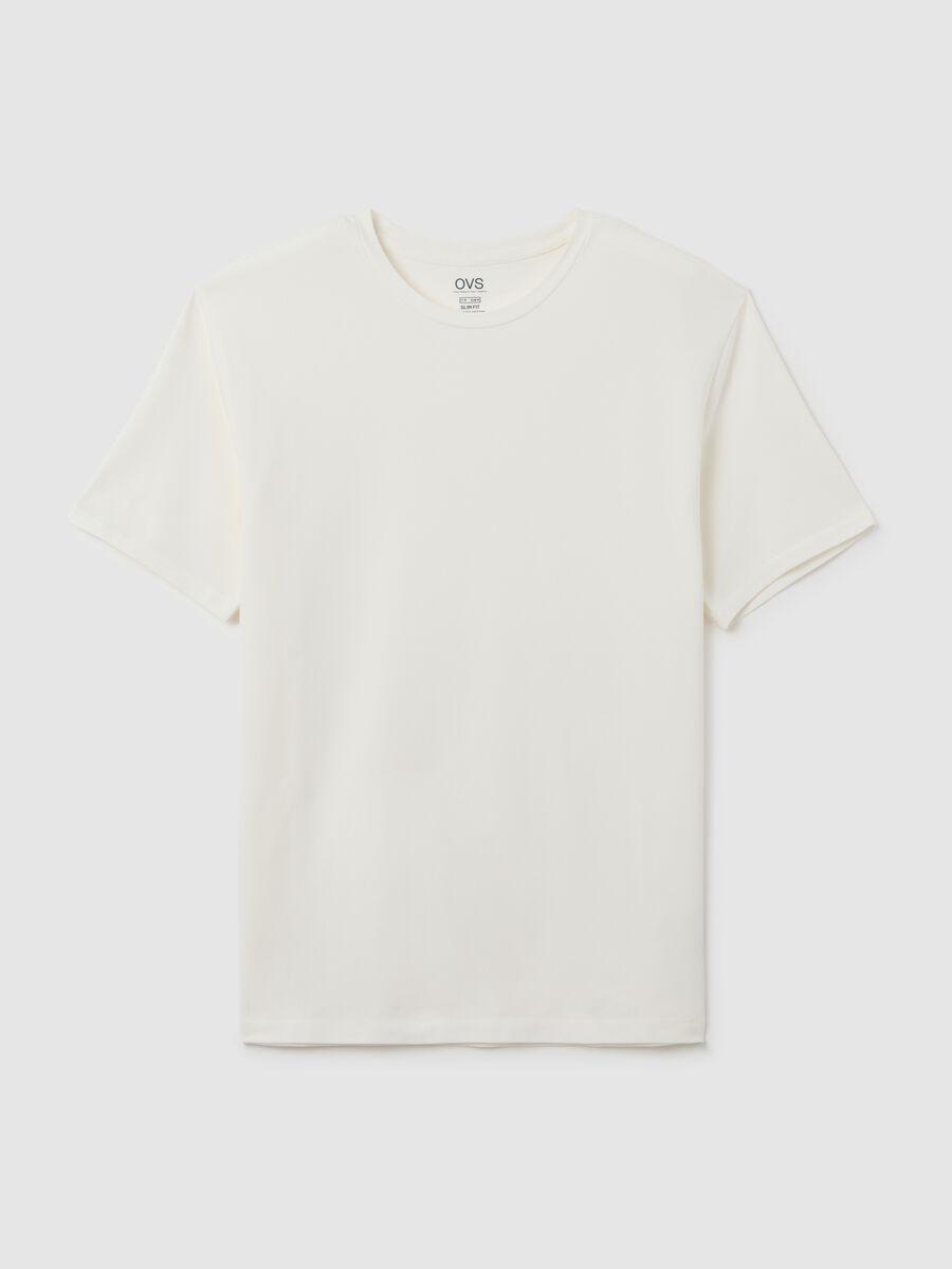 Men's White Stretch Cotton T-Shirt_4