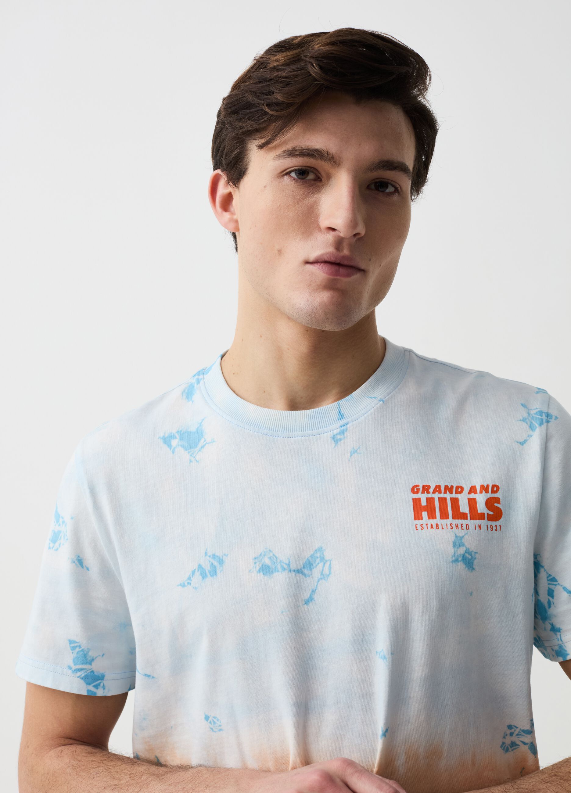 Tie-dye T-shirt with print