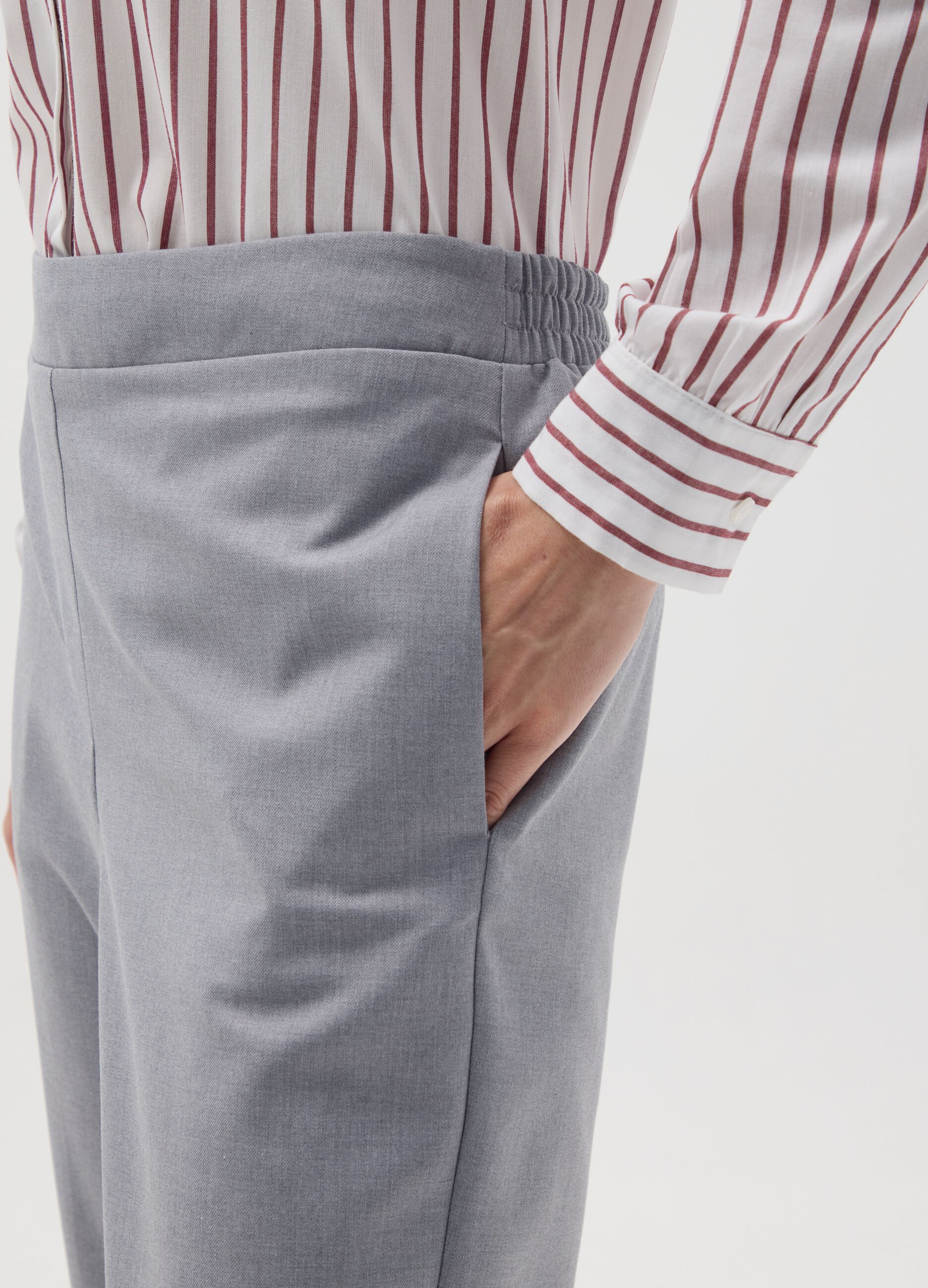 Slim Fit Grey Blend Trousers