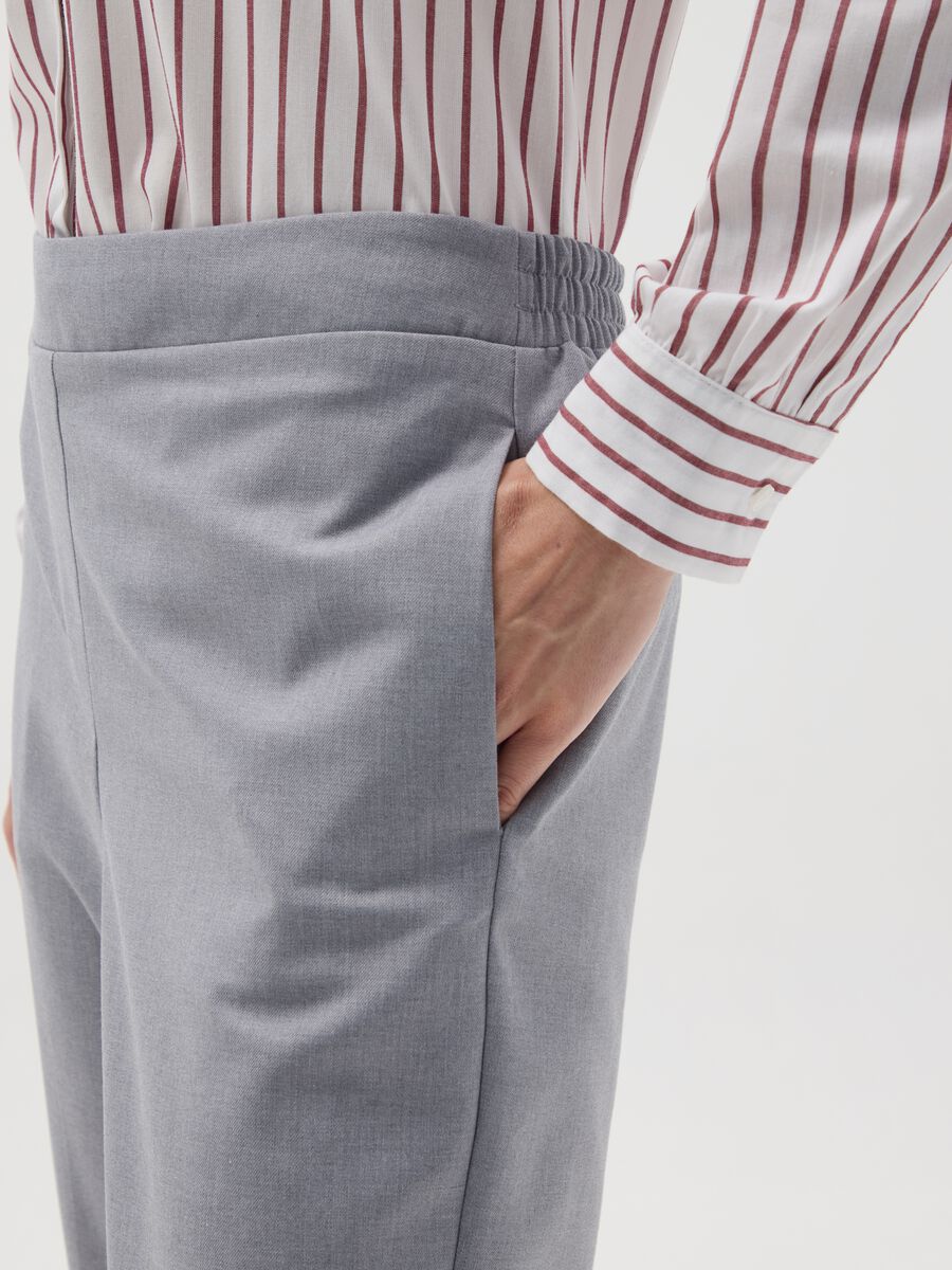 Slim Fit Grey Blend Trousers_3