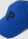 Blue pure cotton cap with adjustable visor and embroidered P_2