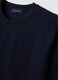 T-shirt blu in jersey di puro cotone con girocollo relaxed fit_1