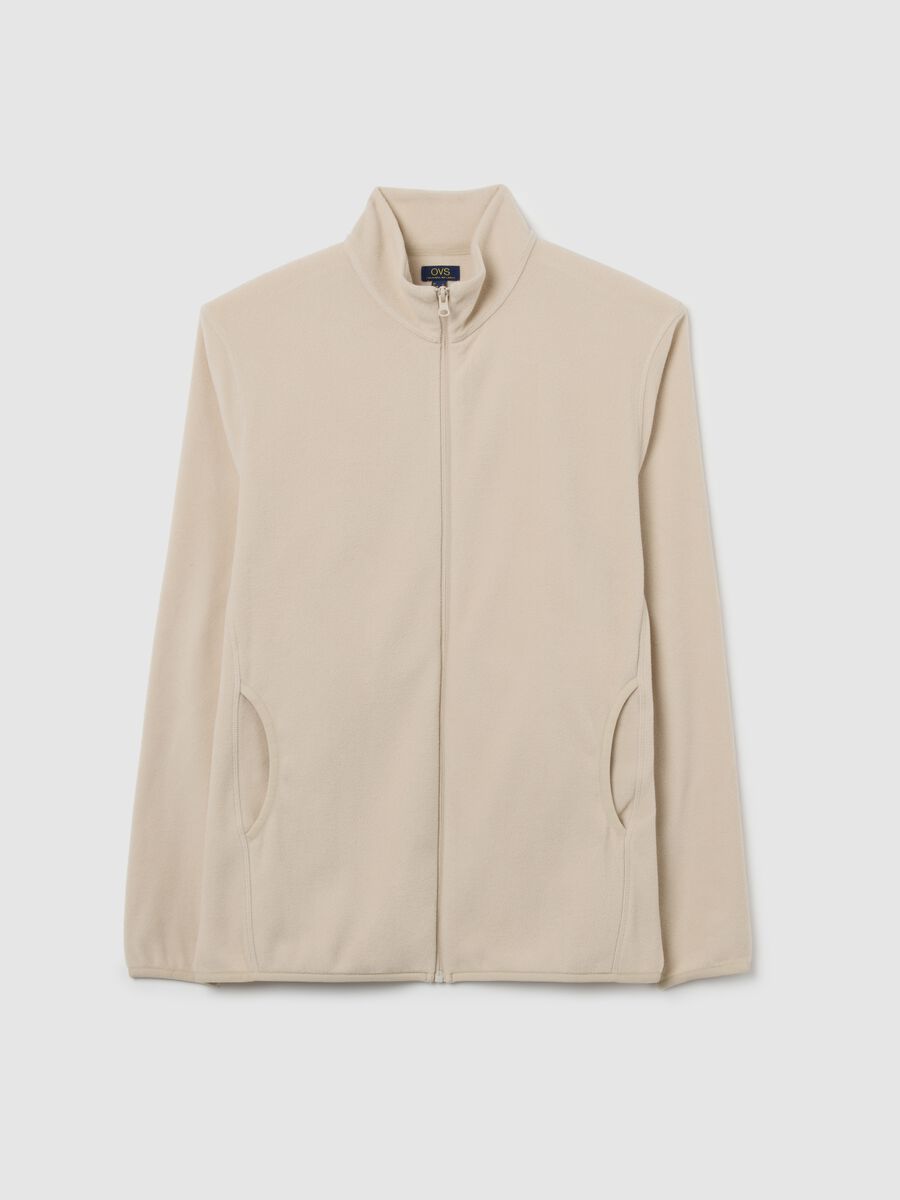 Beige Fleece with Full Zip_0