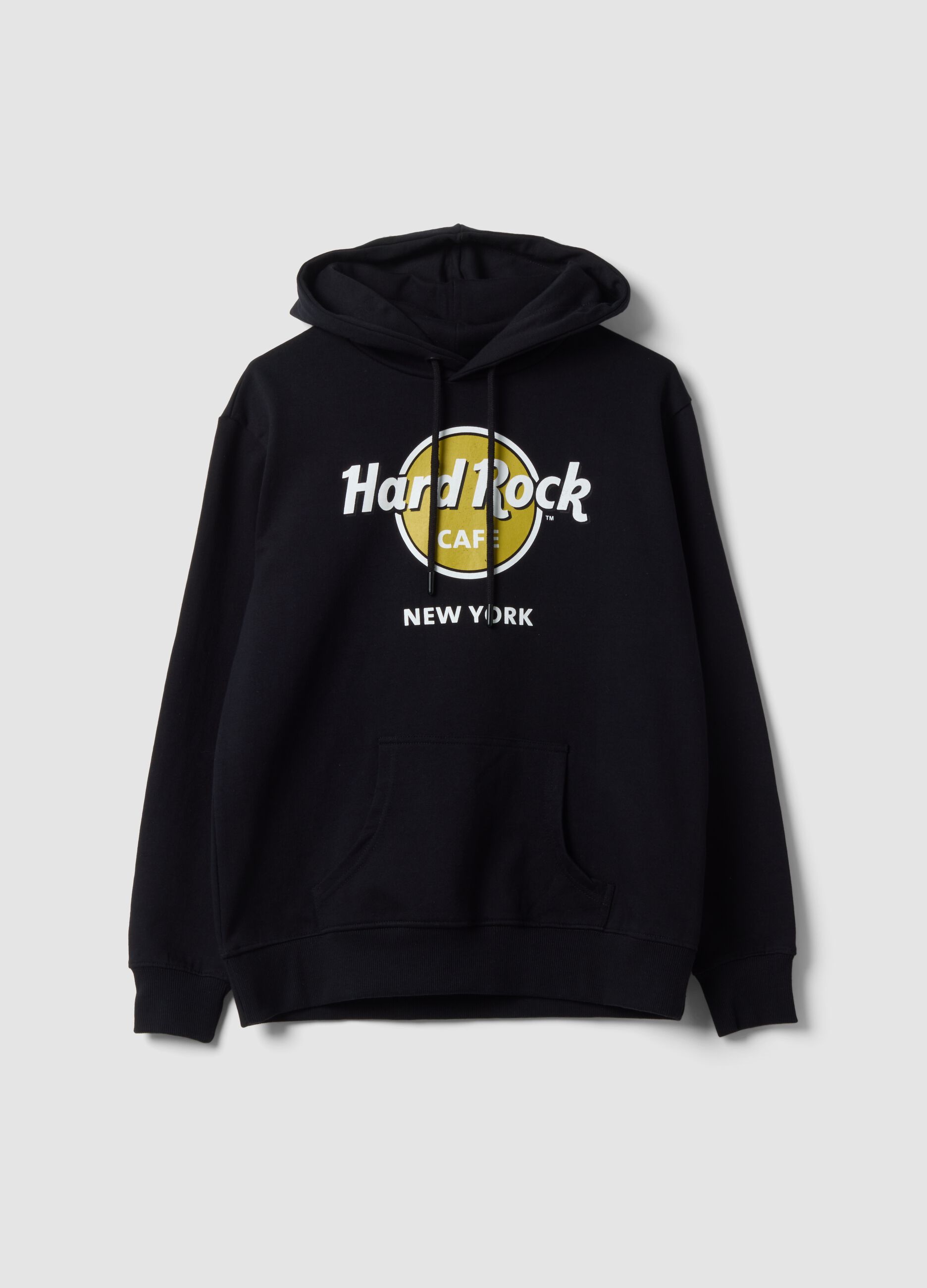 Black pure-cotton hoodie with Hard Rock Cafe logo