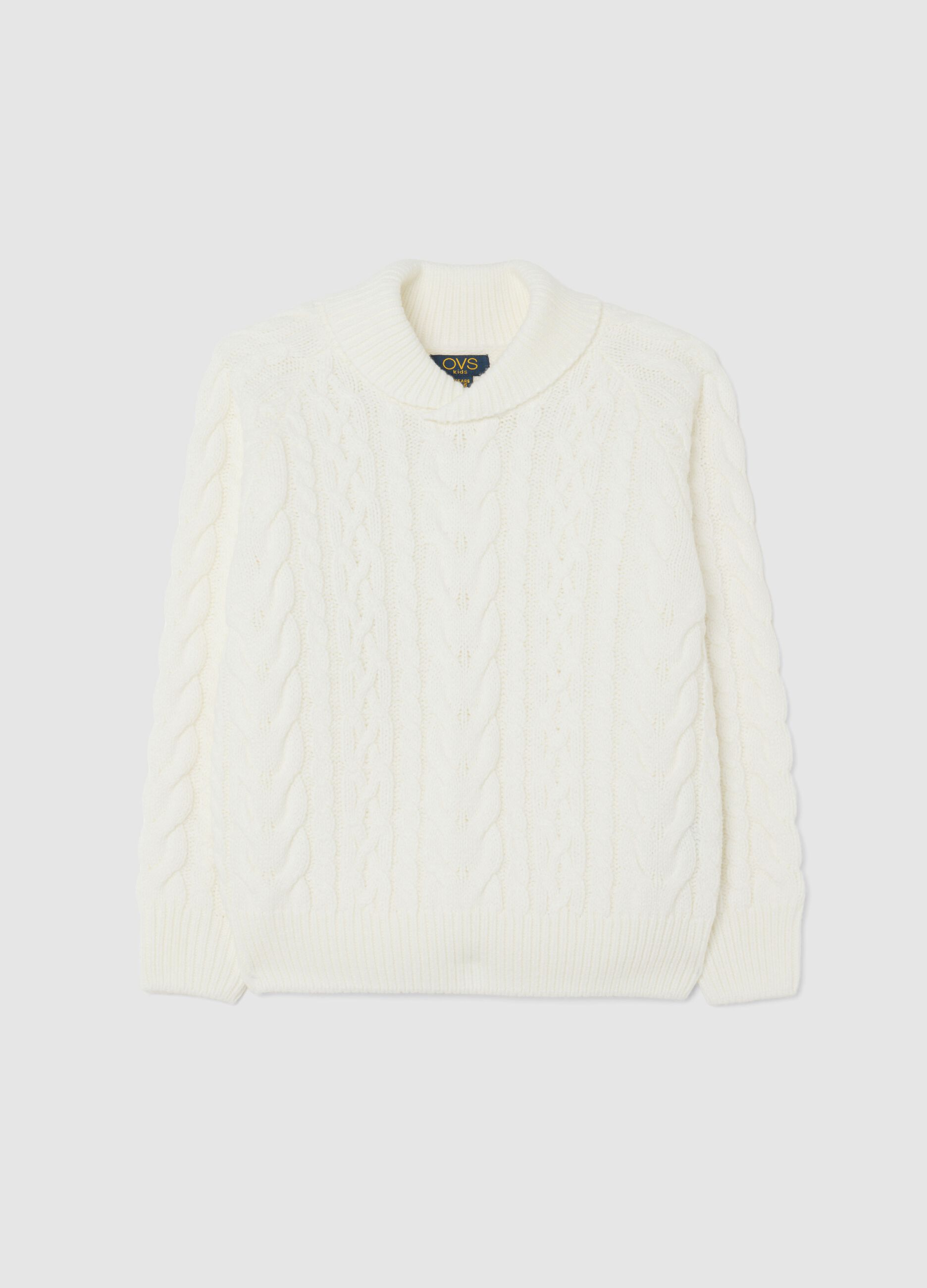 Children's white regular fit knitted jumper