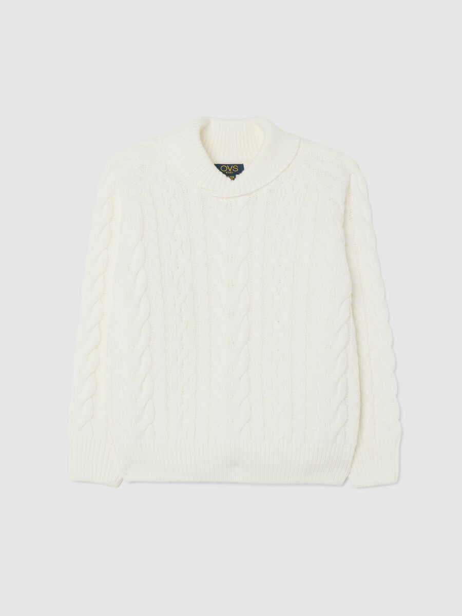Children's white regular fit knitted jumper_0