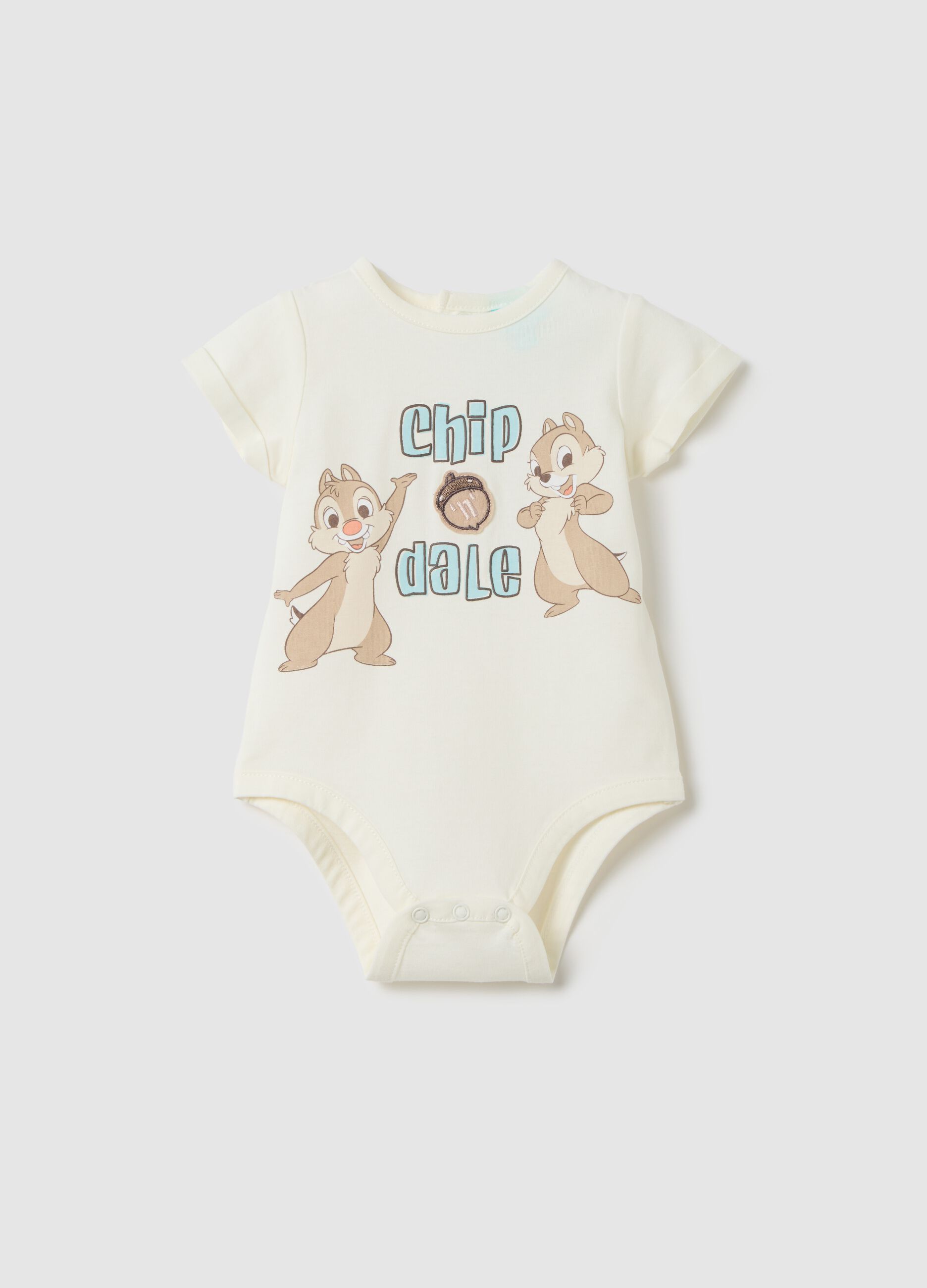 Cotton Baby Bodysuit with Chip & Dale Print