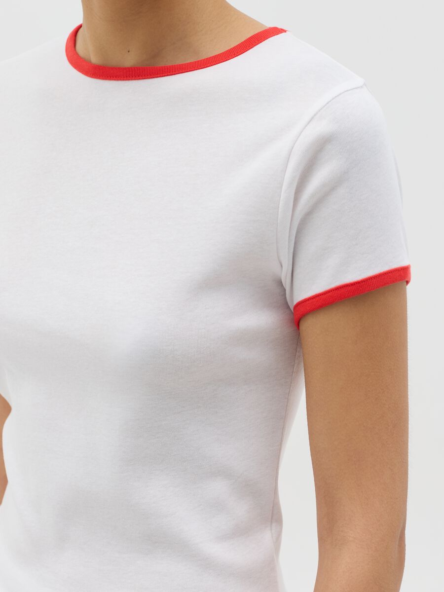 T-shirt bianca slim fit in cotone_2