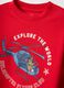 Children's red oversized cotton T-shirt with print_2
