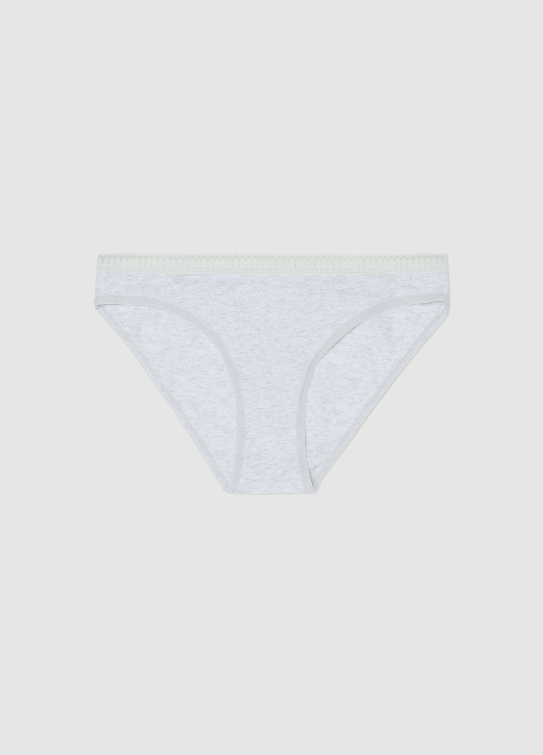 Stretch cotton briefs with detail