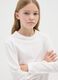 Girls' pure cotton white regular fit T-shirt_2