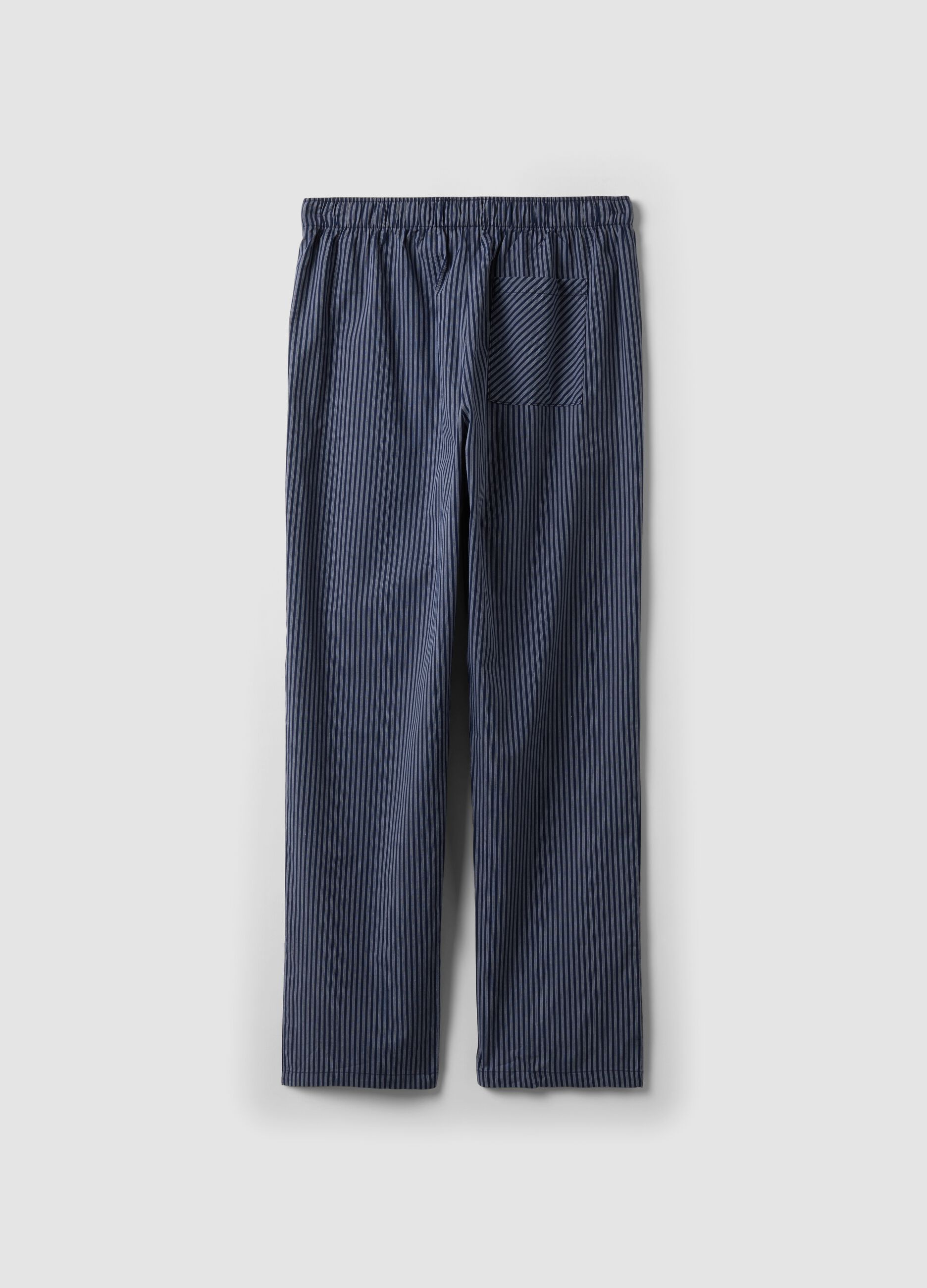 Blue striped organic cotton pyjama trousers