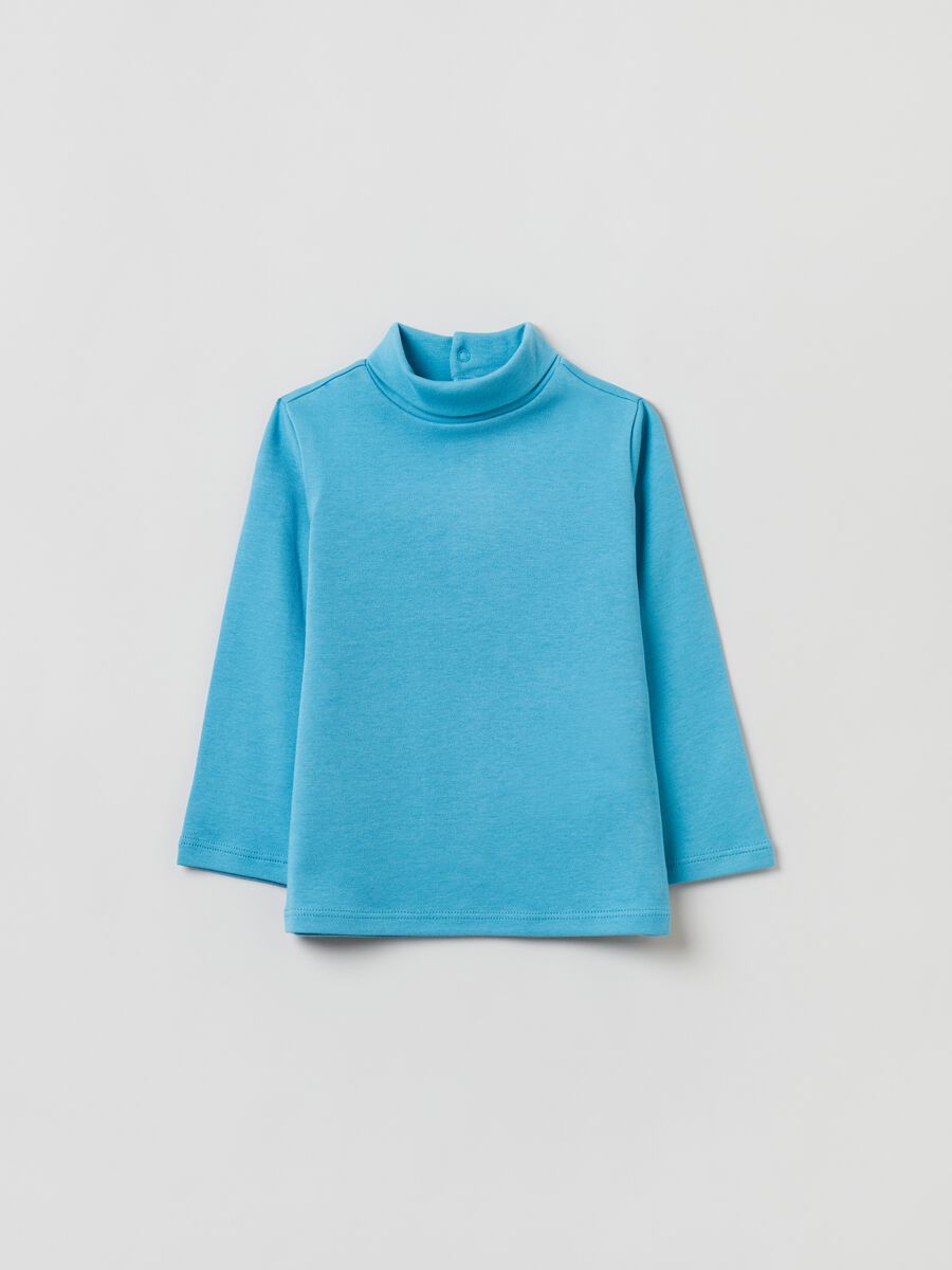 T-shirt maniche lunghe con collo alto_0