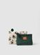 Set di due pochette bianche e verde con fantasia floreale_0