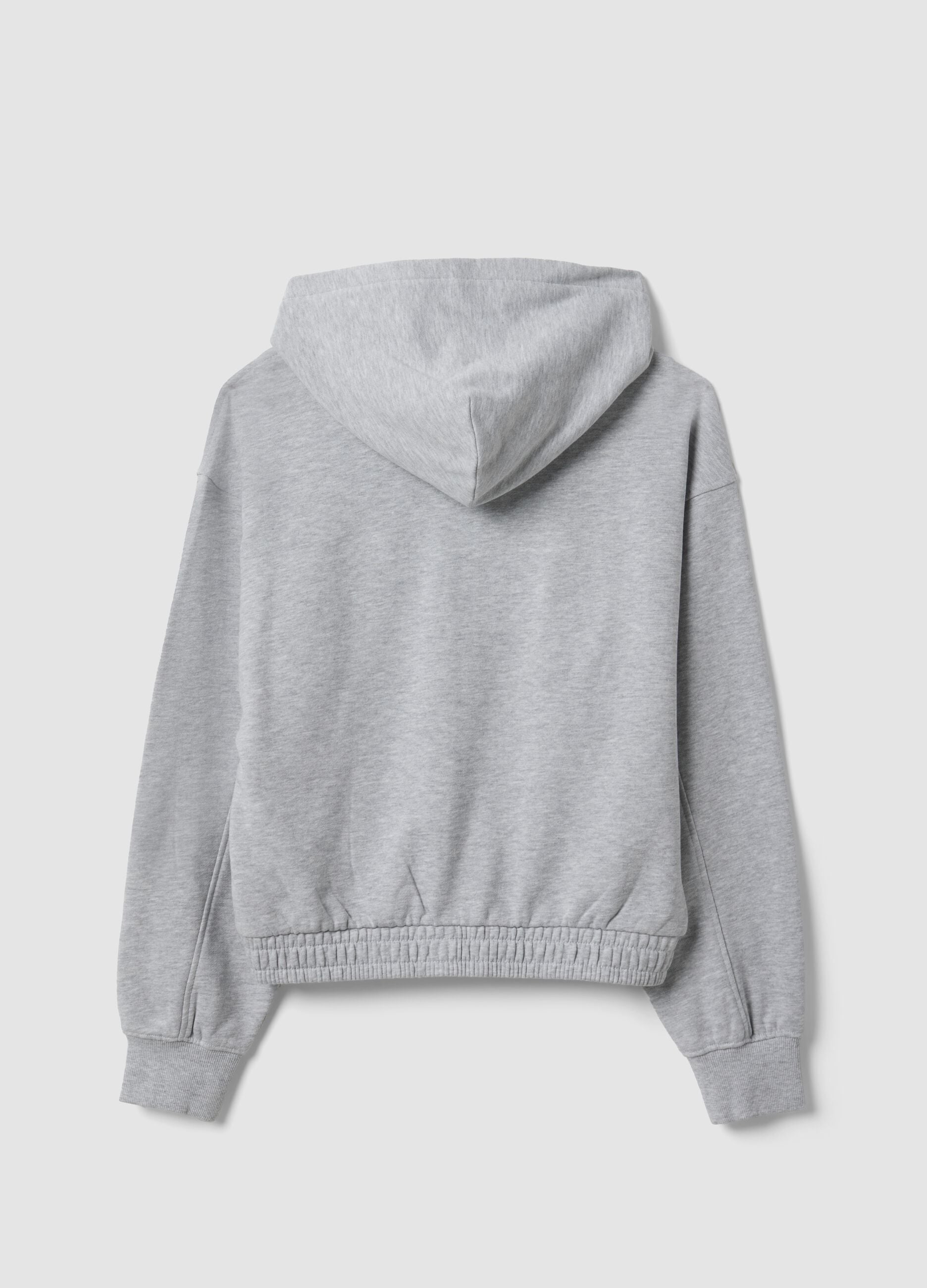 Grey organic cotton hooded sweatshirt