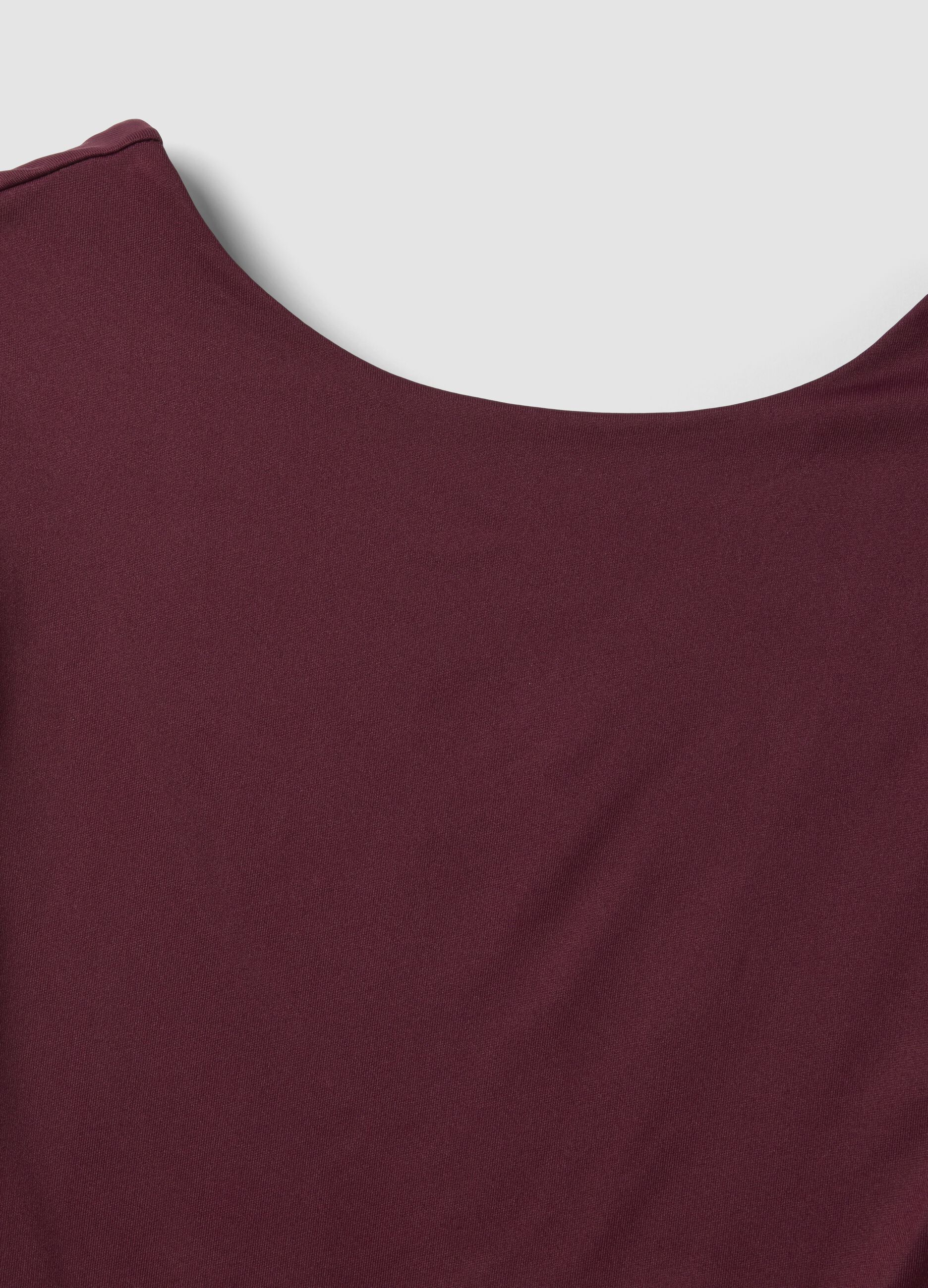 Purple stretch-fabric top