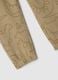 Beige pure cotton boys' trousers regular fit with prints_3