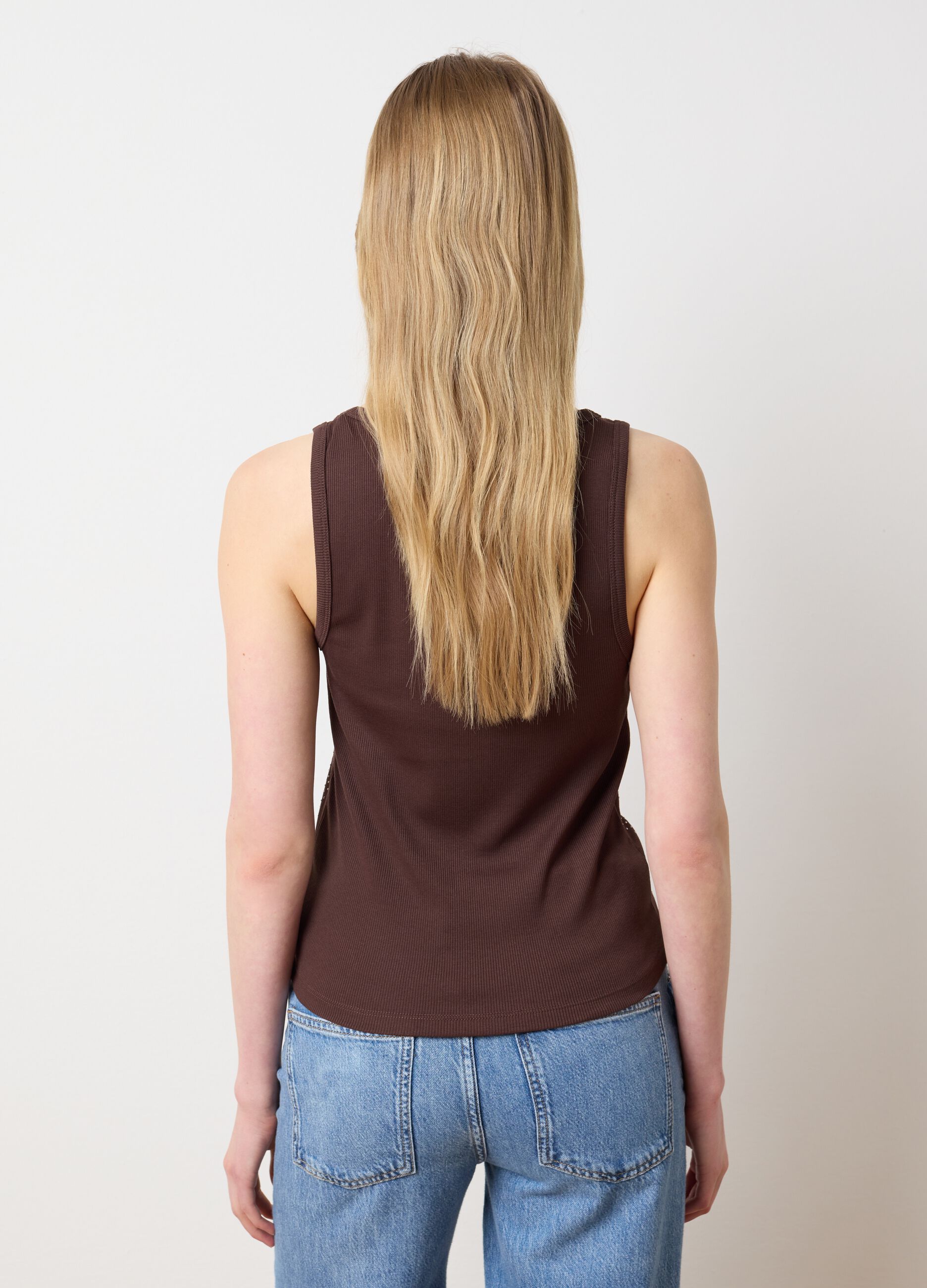 Women's Beige Mix Fitted Vest