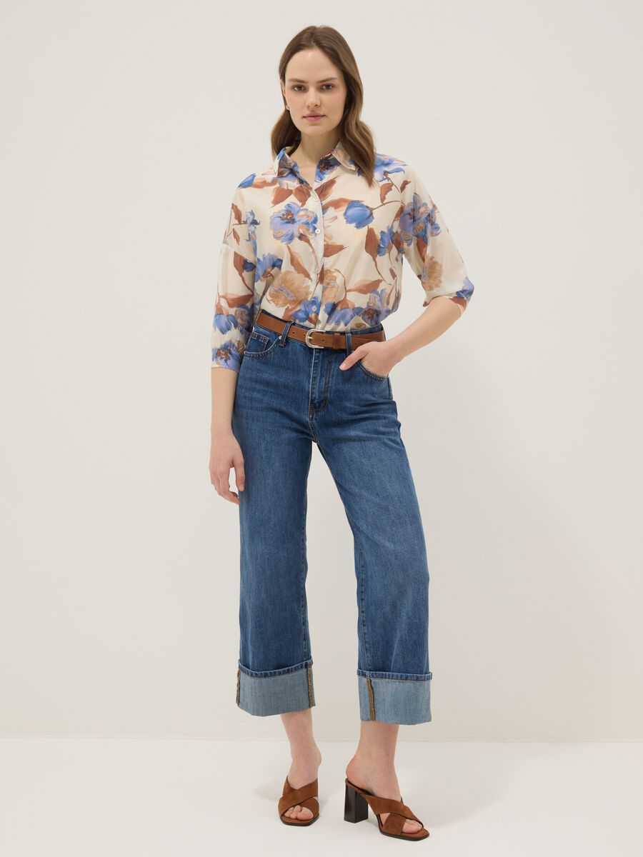 Regular-fit floral print viscose-blend shirt_0