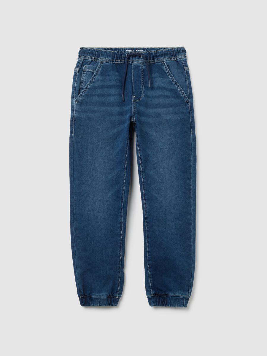 Boy's blue cotton regular fit jog denim_3