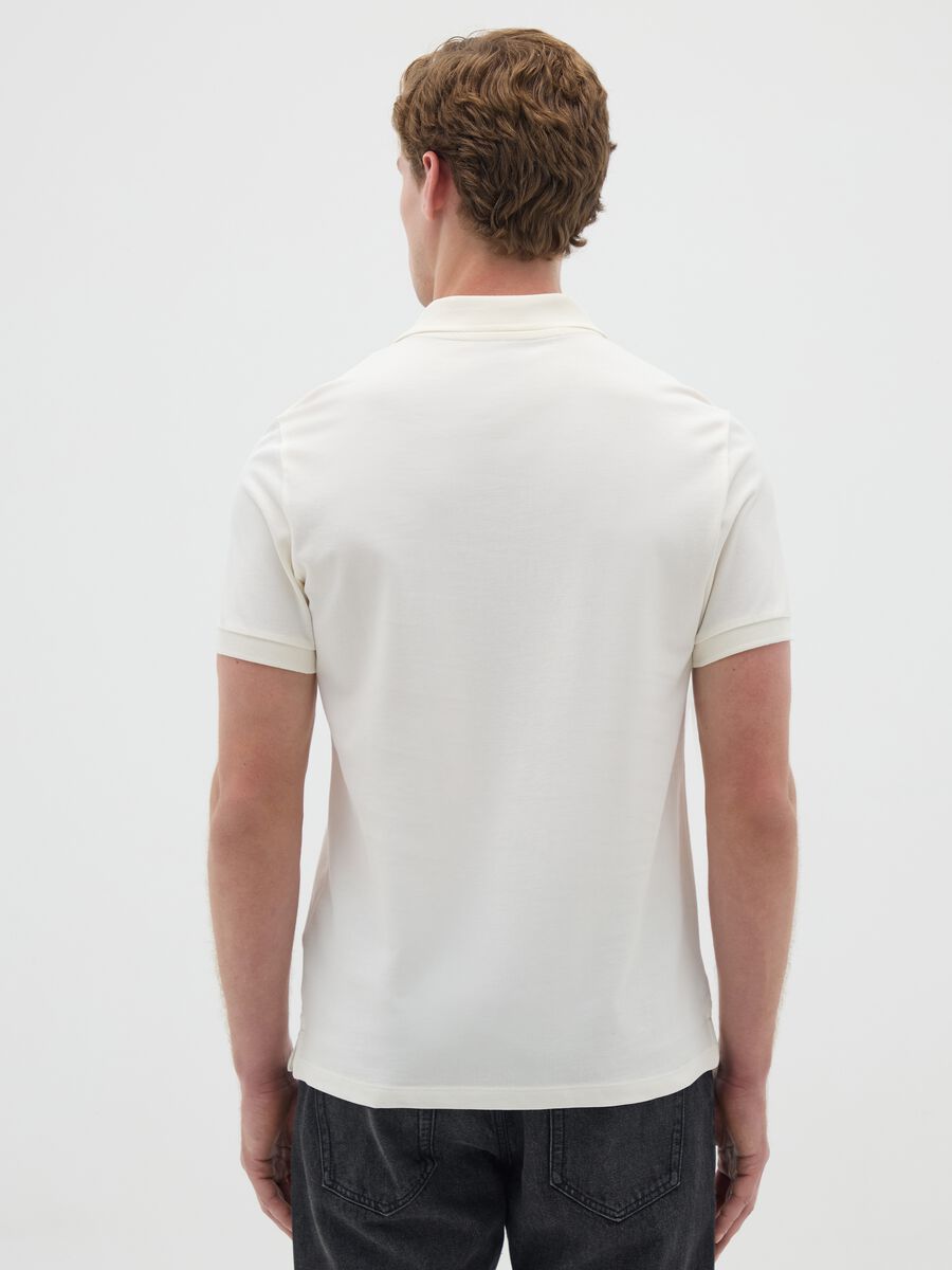 Polo da uomo in puro cotone beige regular fit_3