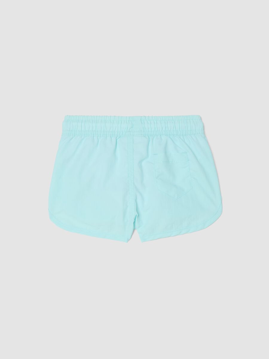 Sea-blue boxer swim shorts with back pocket_1
