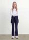 Girls&rsquo; pure cotton white T-shirt with ribbed crew neck_1