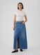 Long denim skirt with split_0