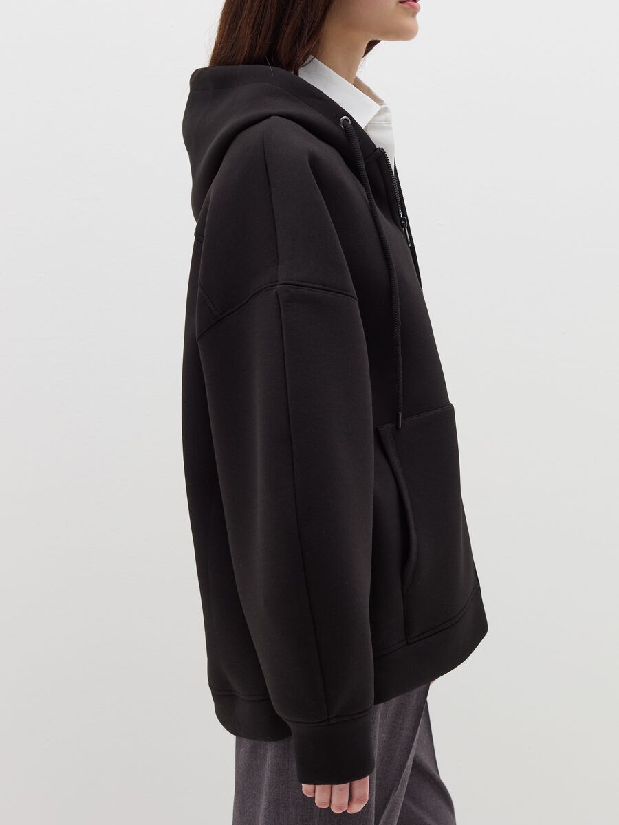 Oversized sweatshirt with hood and zip_2
