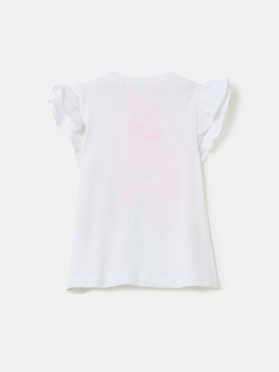 T-shirt with flounce and tulle flower_1